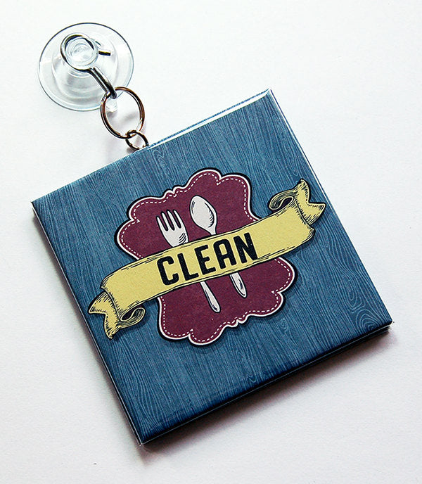 Cutlery Clean/Dirty Dishwasher Sign in Blue - Kelly's Handmade