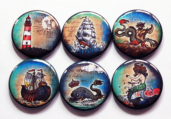 Nautical Set Of Six Magnets - Kelly's Handmade