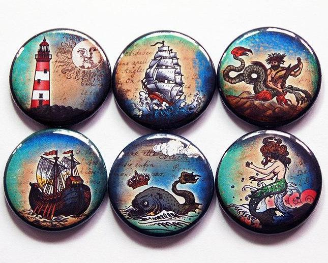 Nautical Set Of Six Magnets - Kelly's Handmade