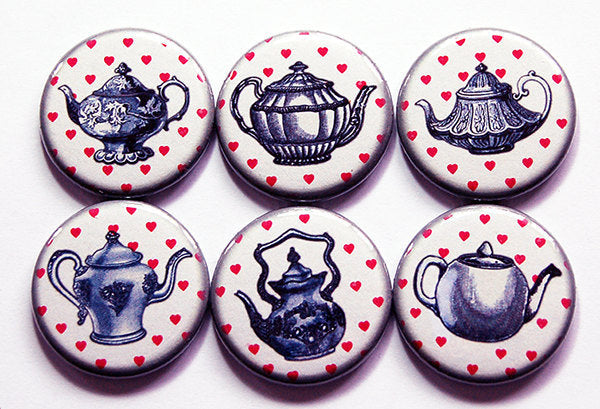 Teapot Love Set Of Six Magnets - Kelly's Handmade