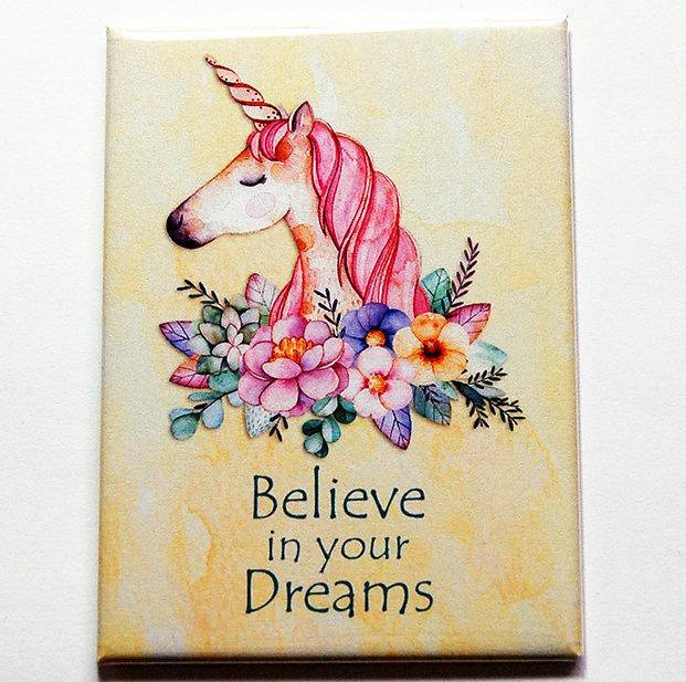 Believe In Your Dreams Rectangle Magnet - Kelly's Handmade