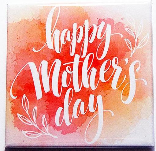 Happy Mother's Day Magnet in Orange - Kelly's Handmade