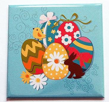 Easter Egg Magnet in Bright Colors - Kelly's Handmade