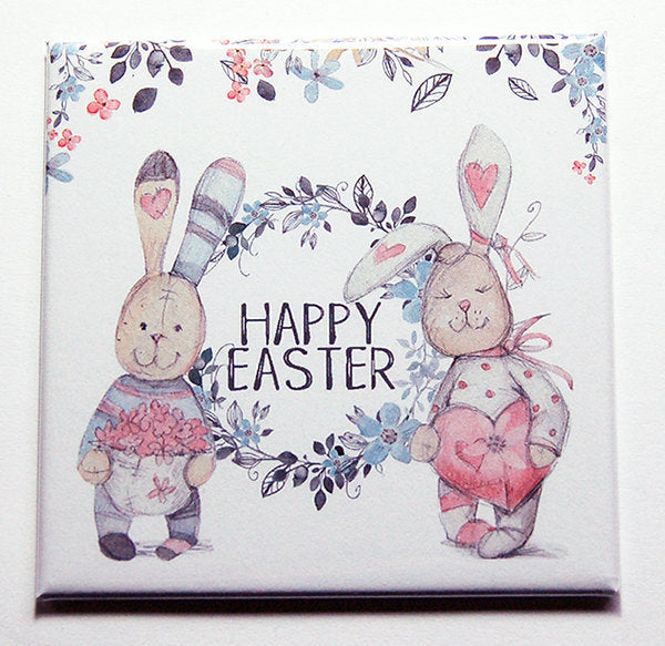 Happy Easter Bunnies Magnet - Kelly's Handmade