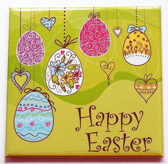 Happy Easter Painted Eggs Magnet - Kelly's Handmade