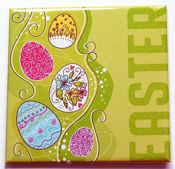 Easter Egg Magnet in Green - Kelly's Handmade