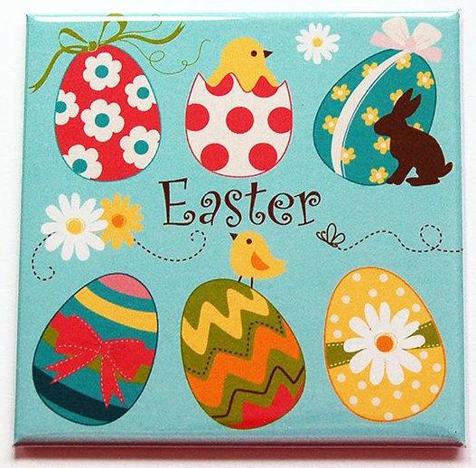 Easter Eggs & Chicks Magnet - Kelly's Handmade