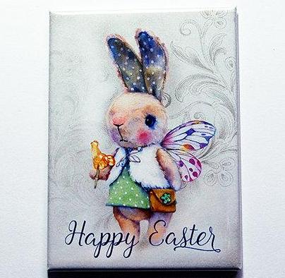 Easter Bunny Rectangle Magnet #1 - Kelly's Handmade