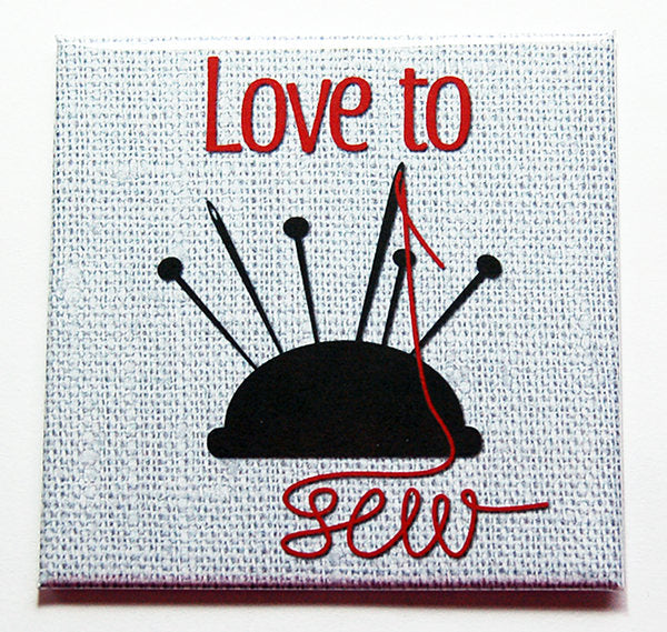 Love to Sew Pin Cushion Magnet - Kelly's Handmade