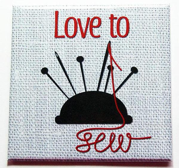 Love to Sew Pin Cushion Magnet - Kelly's Handmade