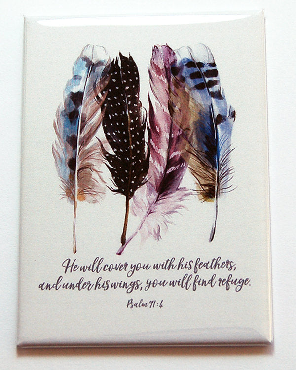 Cover You With His Feathers Magnet - Kelly's Handmade