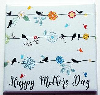 Happy Mother's Day Magnet with Birds & Flowers - Kelly's Handmade