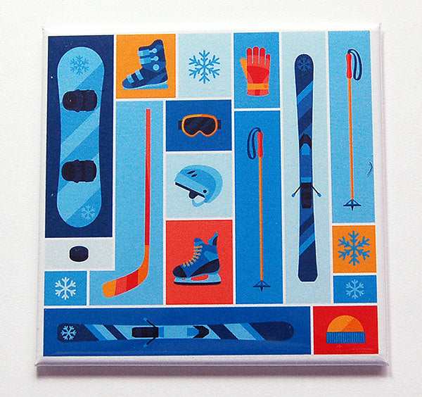 Winter Sports Magnet - Kelly's Handmade