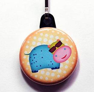 Hippo Zipper Pull - Kelly's Handmade