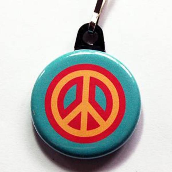 Peace Sign Groovy Zipper Pull - Kelly's Handmade