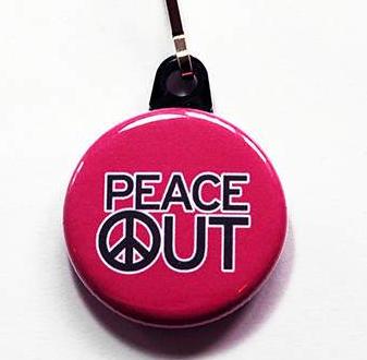 Peace Out Zipper Pull - Kelly's Handmade