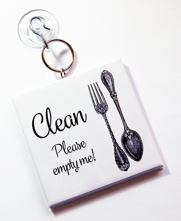 Cutlery Clean/Dirty Dishwasher Sign in White - Kelly's Handmade