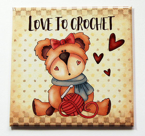 Love to Crochet Magnet - Kelly's Handmade