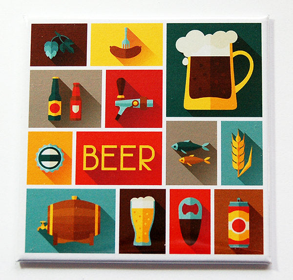 Beer Mosaic Magnet #1 - Kelly's Handmade