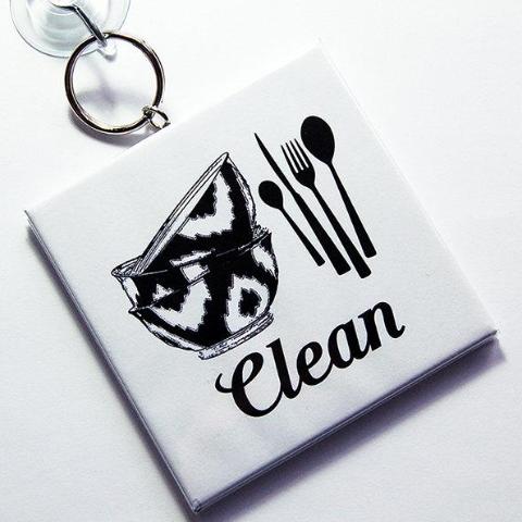 Bowls & Cutlery Clean/Dirty Dishwasher Sign - Kelly's Handmade