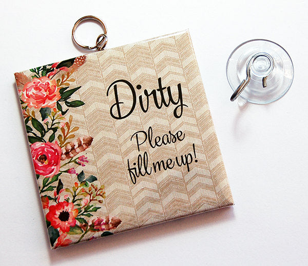 Floral Chevron Clean/Dirty Dishwasher Sign - Kelly's Handmade