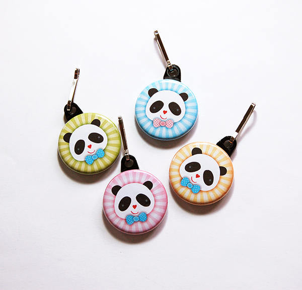 Panda Zipper Pull Available in 4 Colors - Kelly's Handmade