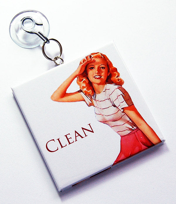 Pinup Girls Clean/Dirty Dishwasher Magnets in Red & Pink - Kelly's Handmade