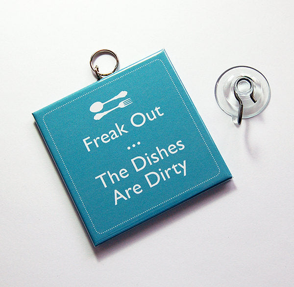 Freak Out Clean/Dirty Dishwasher Sign in Turquoise - Kelly's Handmade