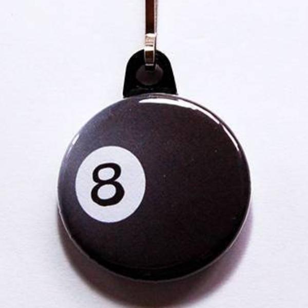 Eight Ball Zipper Pull - Kelly's Handmade