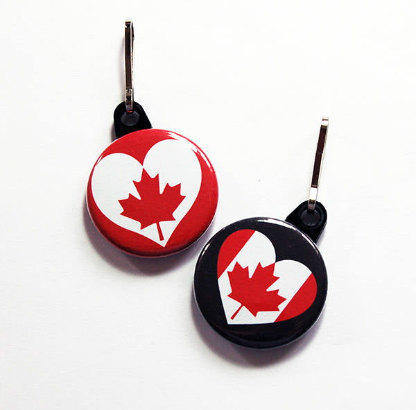 Love Canada Heart Zipper Pull - Kelly's Handmade