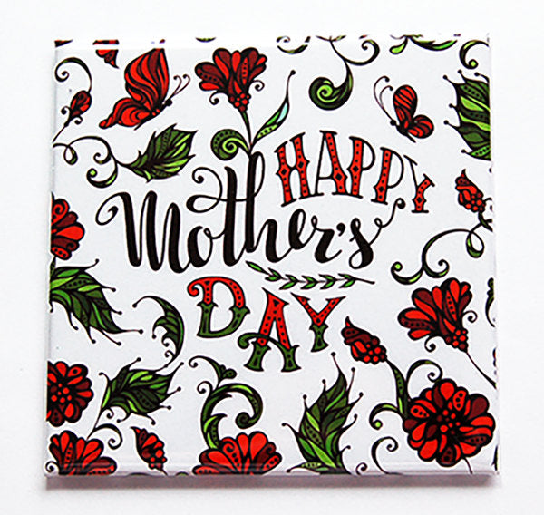Happy Mothers Day Floral Magnet - Kelly's Handmade