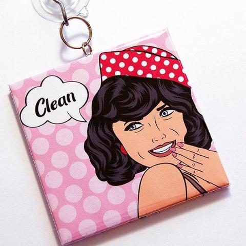 Comic Cutie Clean/Dirty Dishwasher Sign in Pink - Kelly's Handmade