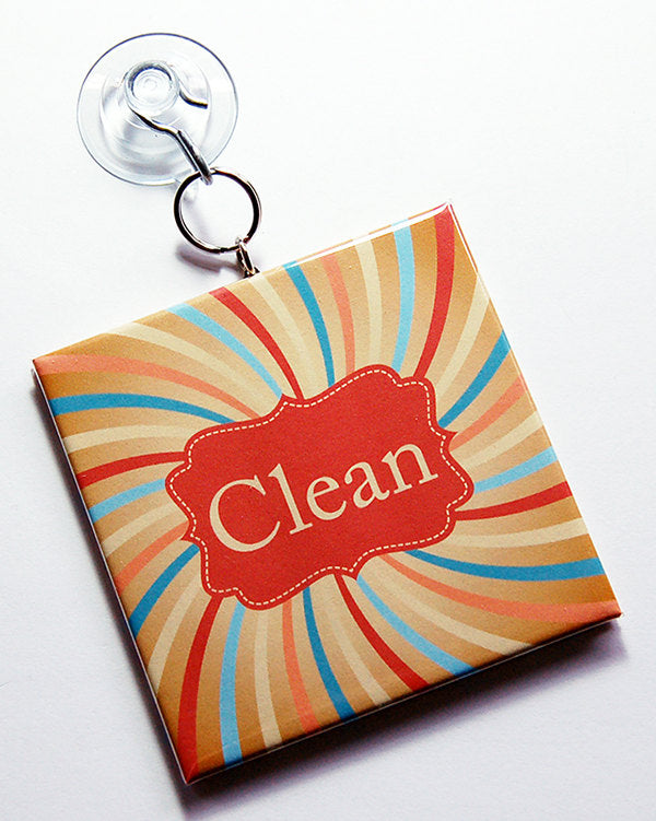 Swirls Clean/Dirty Dishwasher Sign in Orange - Kelly's Handmade