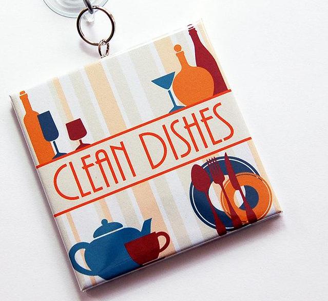 Retro Clean Dishes/Dirty Dishes Dishwasher Sign - Kelly's Handmade