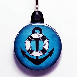 Anchor Nautical Zipper Pull - Kelly's Handmade