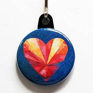 Heart Zipper Pull in Bright Colors - Kelly's Handmade