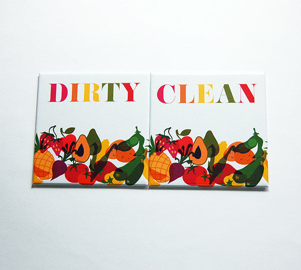 Veggies Clean & Dirty Dishwasher Magnets - Kelly's Handmade