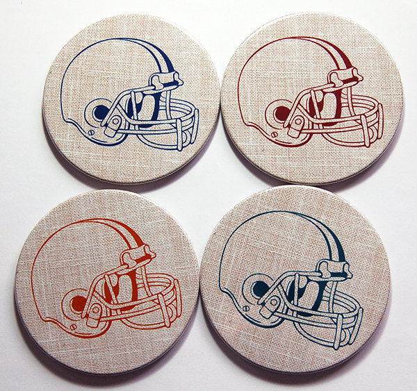 Football Coasters for Dad - Kelly's Handmade