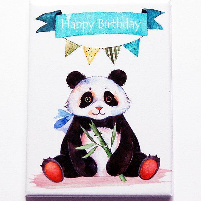 Panda Bear Happy Birthday Magnet - Kelly's Handmade
