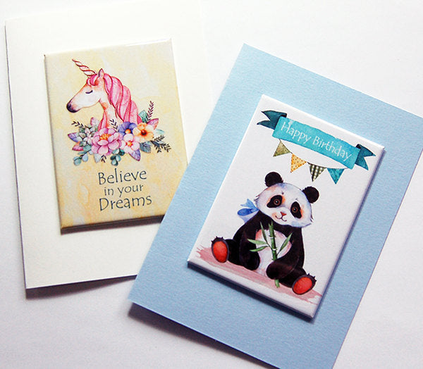Panda Bear Happy Birthday Magnet - Kelly's Handmade