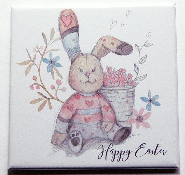 Happy Easter Bunny Magnet - Kelly's Handmade