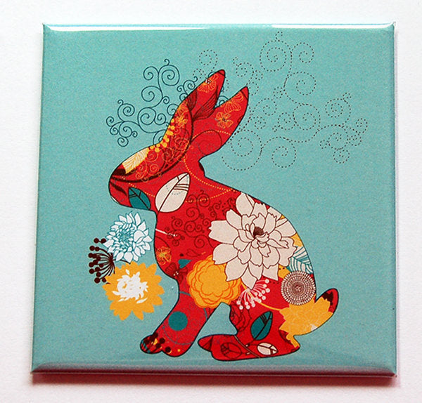 Easter Bunny Floral Magnet - Kelly's Handmade