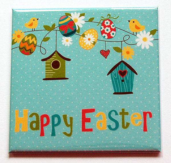 Happy Easter Eggs & Birds Magnet - Kelly's Handmade