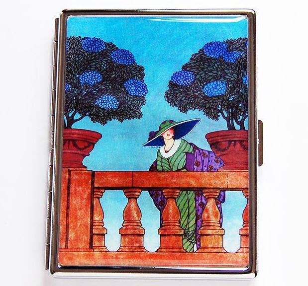 Hydrangea Landscape Slim Cigarette Case - Kelly's Handmade
