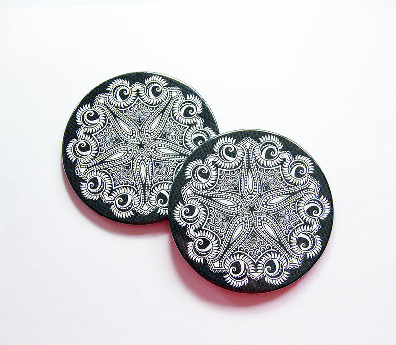 Mandala Coasters Black & White - Kelly's Handmade