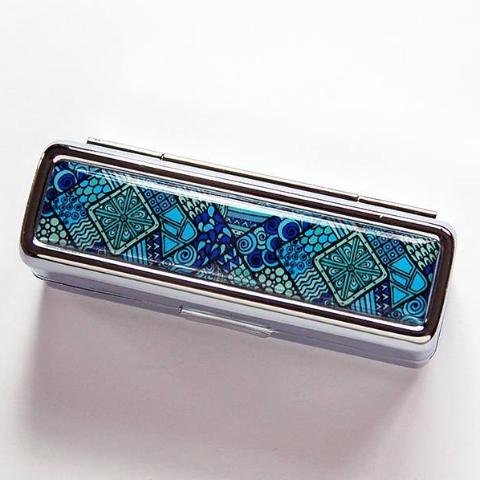 Mosaic Lipstick Case in Blue & Green - Kelly's Handmade