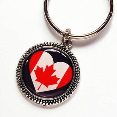 Canada Heart Keychain - Kelly's Handmade