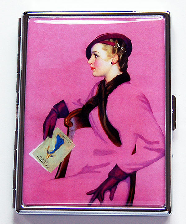 Woman in Pink Slim Cigarette Case - Kelly's Handmade