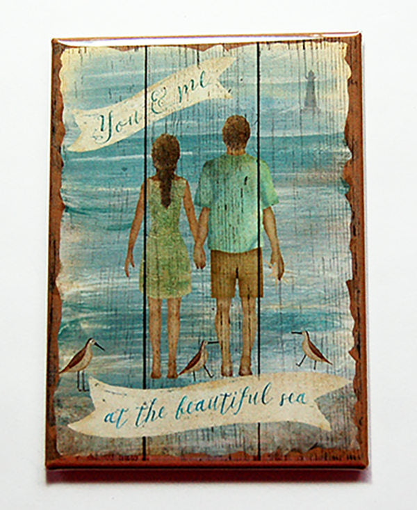 You And Me At The Beautiful Sea Rectangle Magnet - Kelly's Handmade