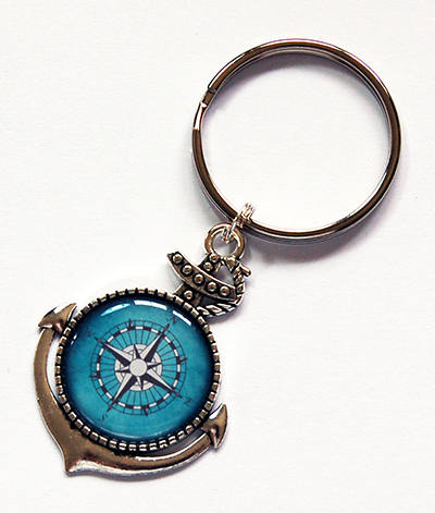Compass Anchor Keychain - Kelly's Handmade